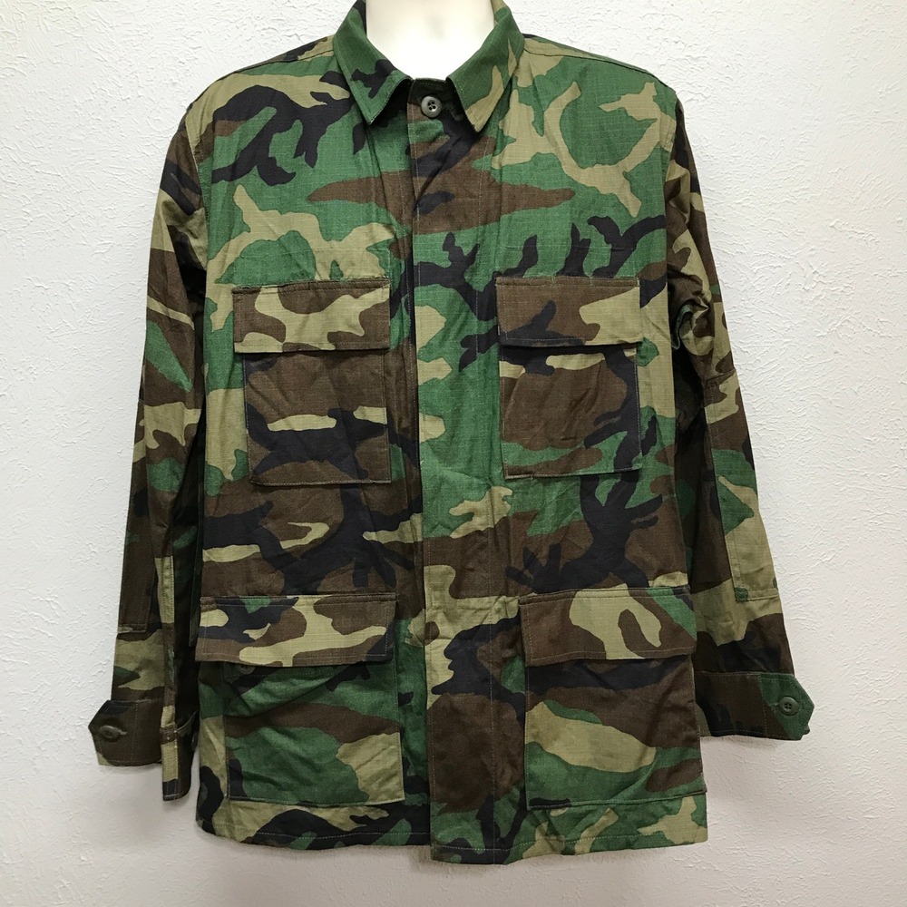 Vintage 1993 US Army Hot Weather Woodland Camo BDU Combat Jacket Mens M Regular